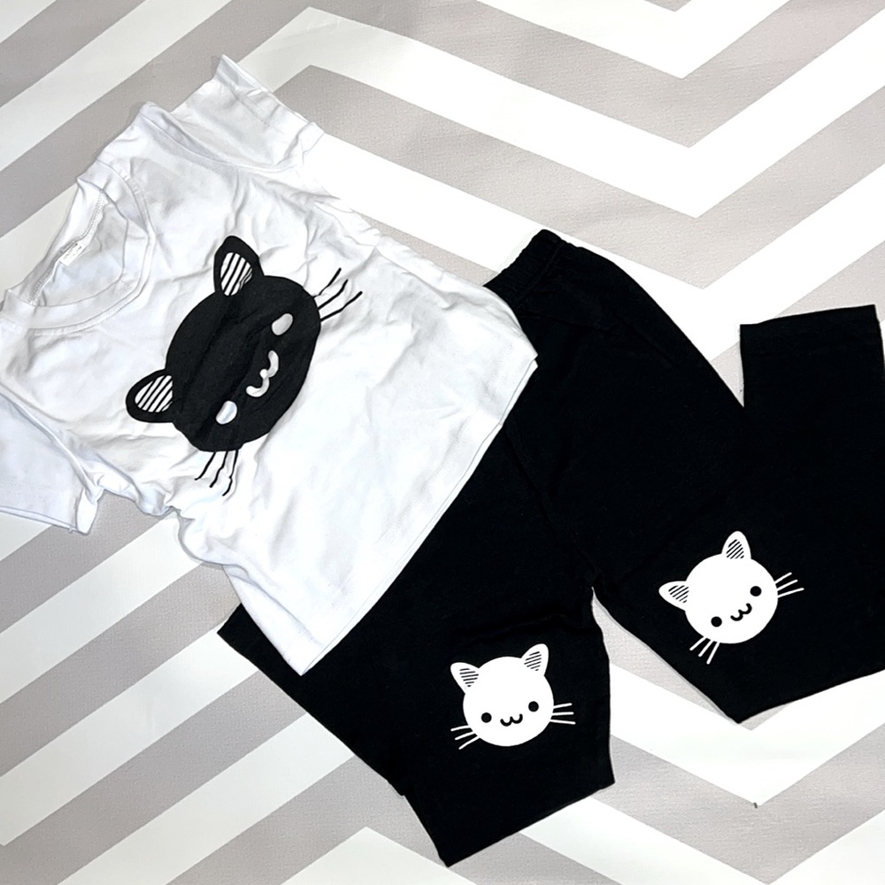 Cute little kitten cat, pajamas legging set